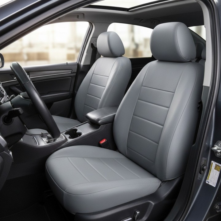 Pokrowce Skóra "Lux" szare